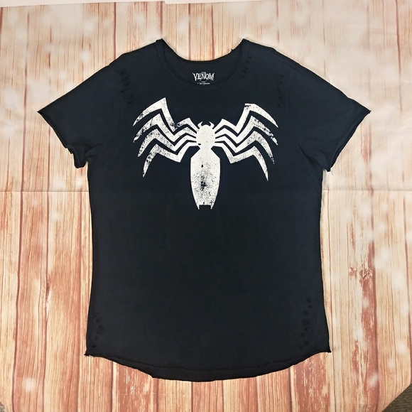 Marvel Venom Woman's Our Universe Distressed Tee - Picture 1 of 8